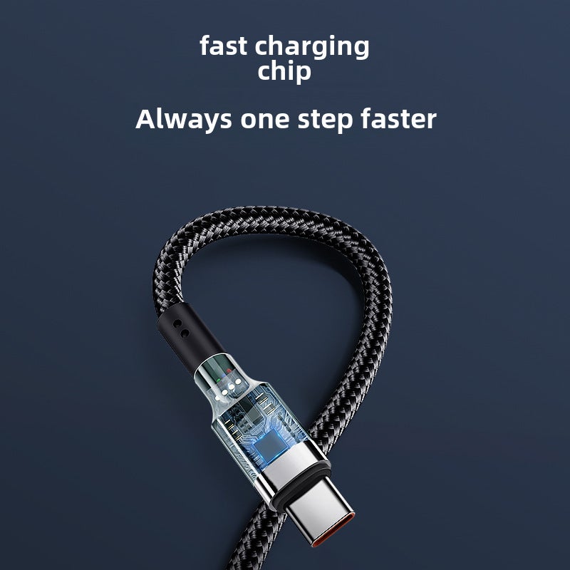 6A Dual Type-C Cable 120W PD Fast Charging Braided 25cm - Image 3