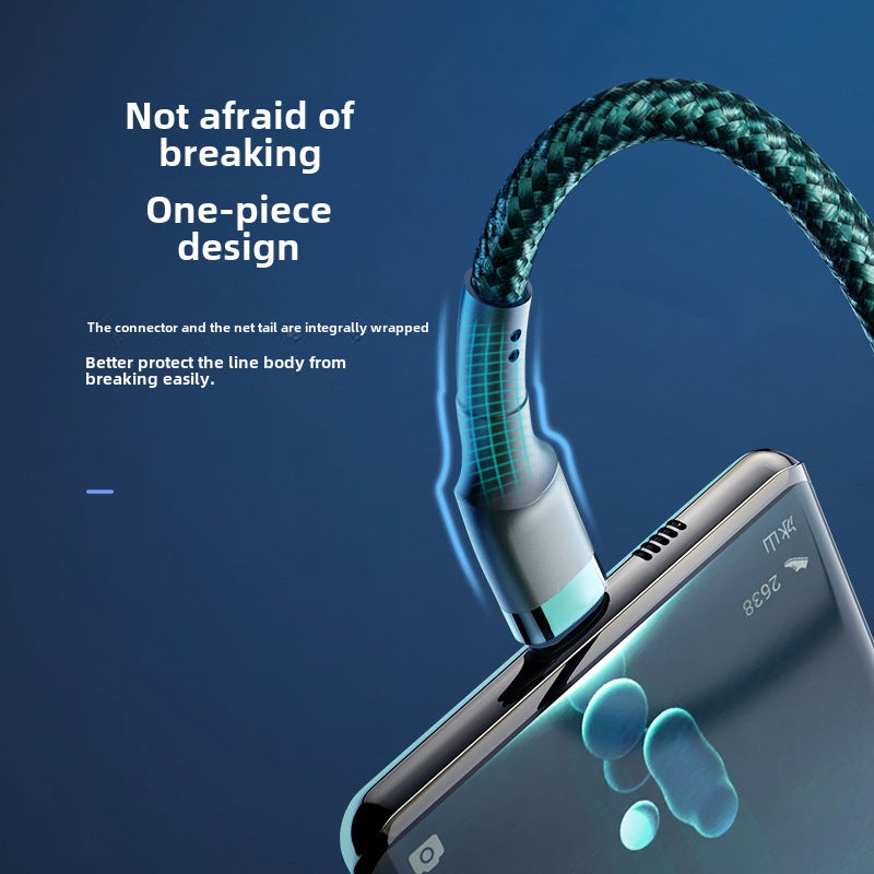 6A Dual Type-C Cable 120W PD Fast Charging Braided 25cm - Image 4