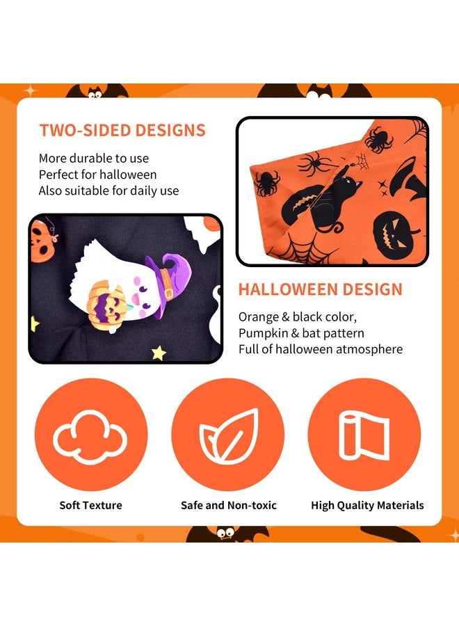 Kreyfer 2 Pieces Halloween Dog Bandanas, Double-Sided Reversible Triangle Scarf, Cute Ghost and Pumpkin Design, Spooky Cat and Spider Pattern, Halloween Pet Costume Accessories for Dogs and Cats (Medium) - Image 3