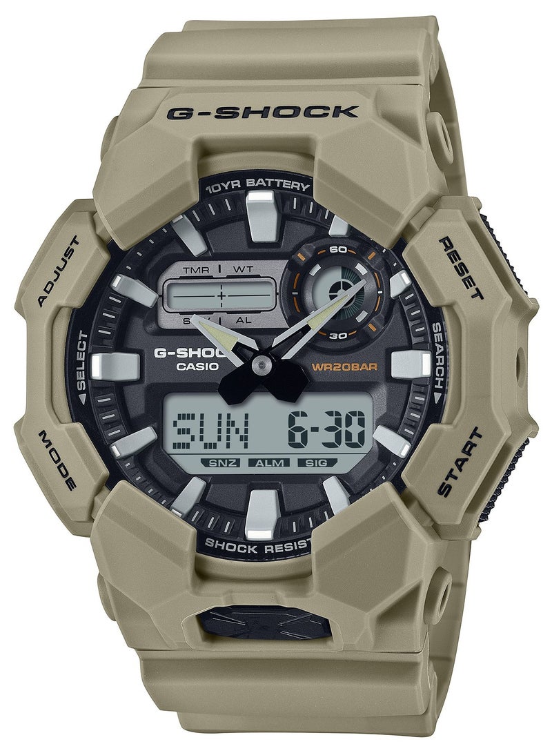 G-SHOCK Analog Digital Bio-Based Khaki Green Resin Band Men's Watch GA-010-5A - Image 1