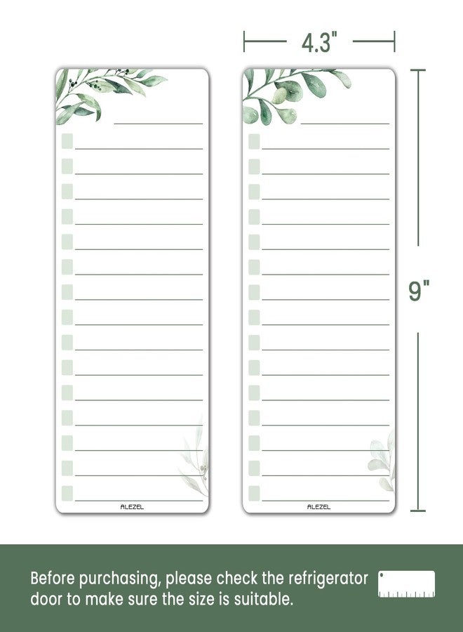 ALEZEL Dry Erase List Board for Fridge Magnetic, Refrigerator to Do List White Board Set - 4 Pcs Greenery Dry Erase Grocery List Whiteboards, 4 Markers + Eraser - Image 3