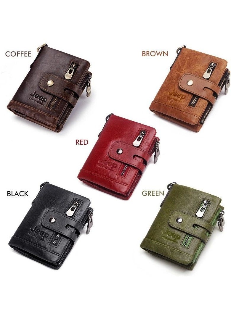 Jeep - Fashion Leather Wallet Large Capacity Wallet Retro Wallet Men's Wallet - Image 1