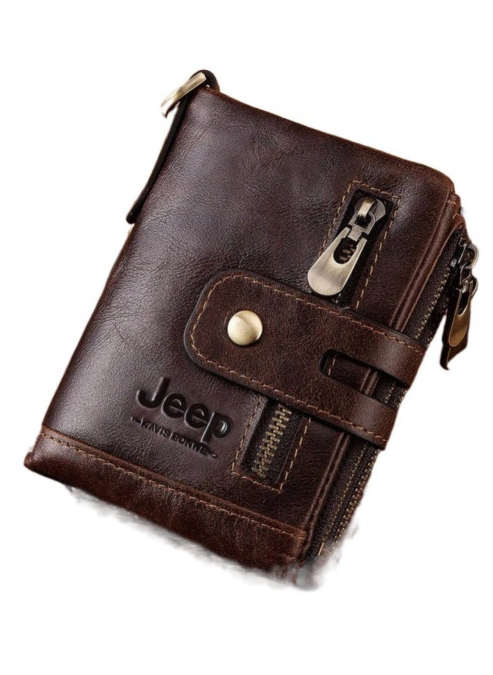 Jeep - Fashion Leather Wallet Large Capacity Wallet Retro Wallet Men's Wallet - Image 1