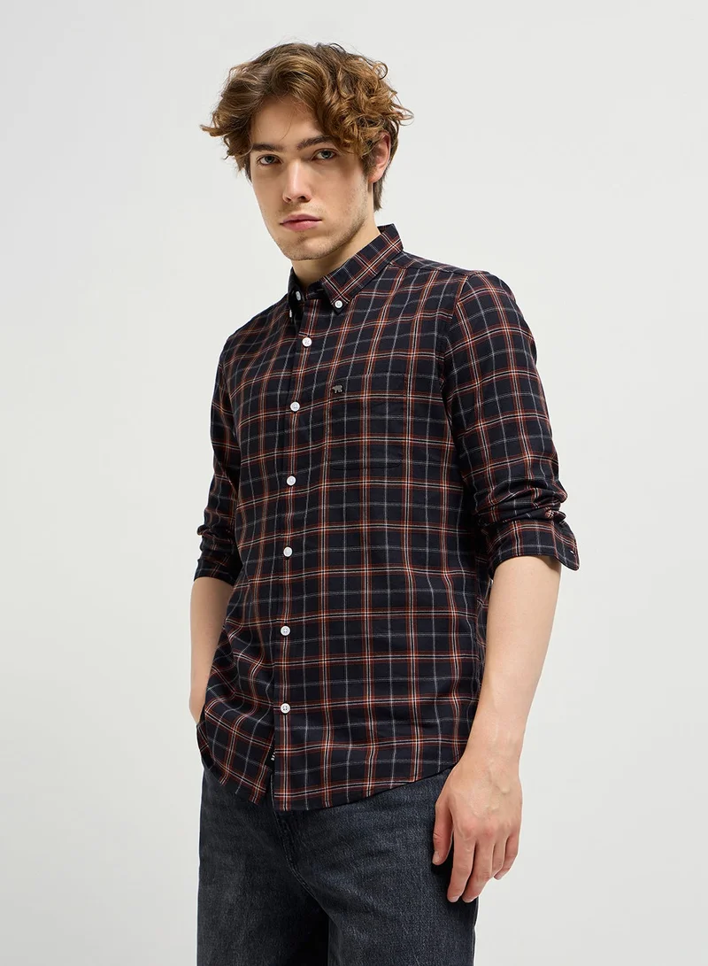 THE BEAR HOUSE Cotton Shirt for Men | Slim Fit, Long Sleeve, Casual or Formal Button-Down | Soft, Breathable Fabric for Work, Everyday, & All-Season Wear in Stylish Colors