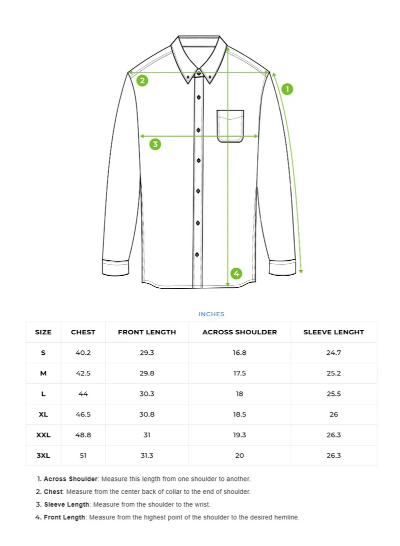 THE BEAR HOUSE Cotton Shirt for Men | Slim Fit, Long Sleeve, Casual or Formal Button-Down | Soft, Breathable Fabric for Work, Everyday, & All-Season Wear in Stylish Colors
