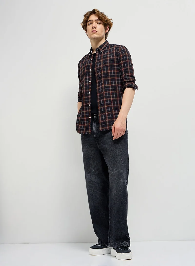 THE BEAR HOUSE Cotton Shirt for Men | Slim Fit, Long Sleeve, Casual or Formal Button-Down | Soft, Breathable Fabric for Work, Everyday, & All-Season Wear in Stylish Colors