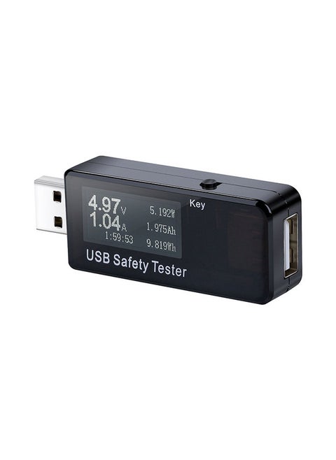USB Digital Current Voltage Monitor DC 5.1A 30V Amp Meter Tester Black 12x4x10centimeter