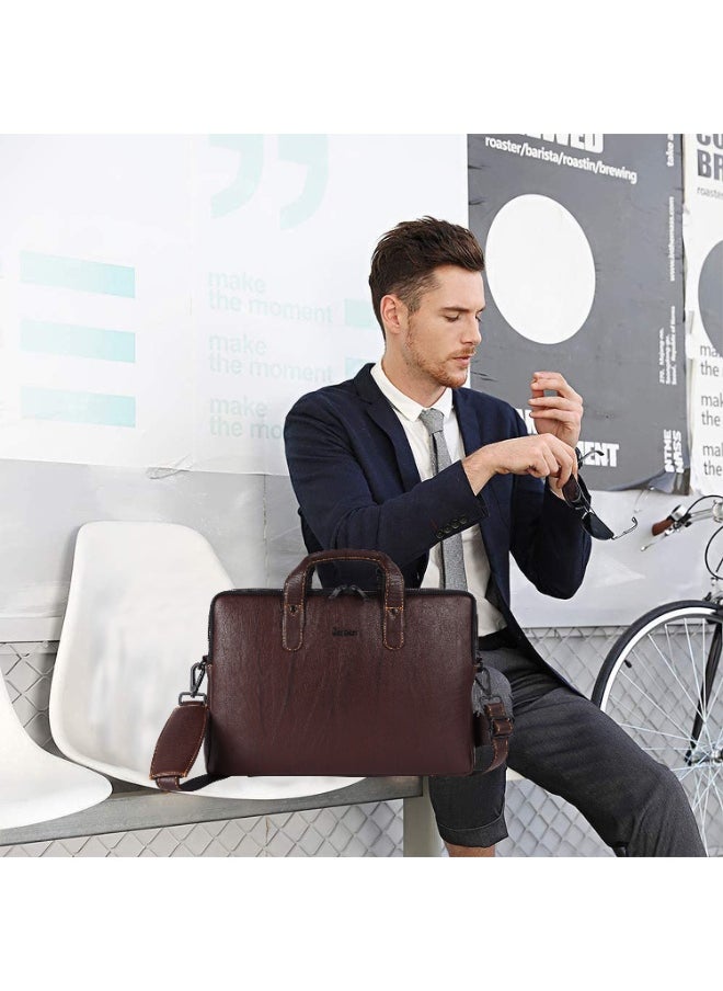 LAVERI LEATHER LAVERI® Genuine Leather Laptop Bag For Men Women – Fits up to 15inch Cow Hide Office Briefcase Business Cross Body Messenger Executive Bag IPad Macbook Adjustable Shoulder Strap Premium Quality - 2817  - Image 1