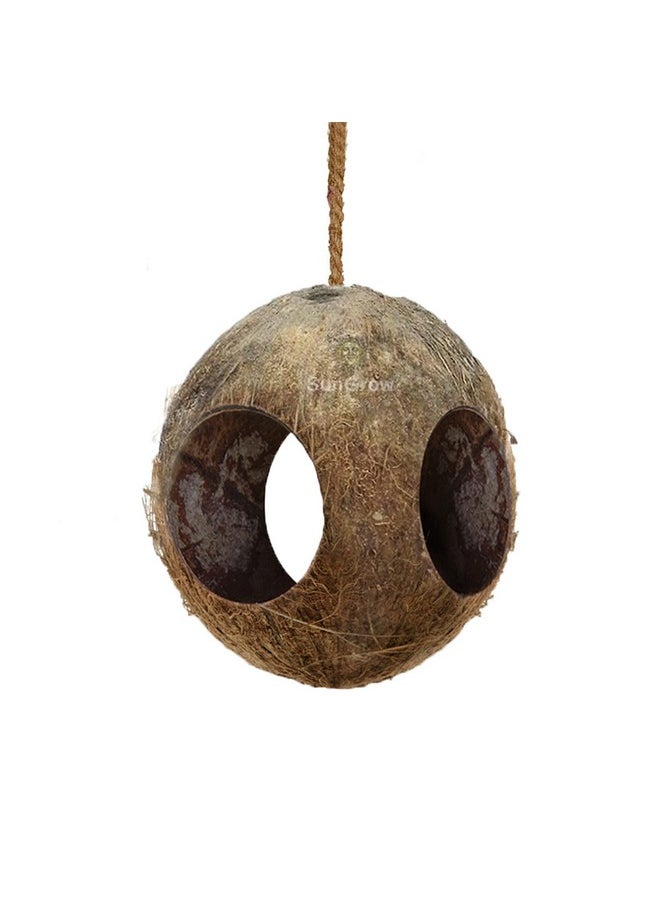 صن جرو كوخ السلطعون الناسك المريح المصنوع من قشر جوز الهند مع حلقة تعليق وملحق تسلق  - Image 2