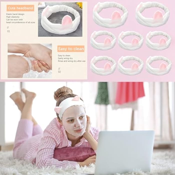 SIMSHOTUS 48 Pcs Spa Party Supplies, Facial Masks,Under Eye Patches,Hand Cream, Lip mask,Headband and Organza Bags, Spa Party Favors, Home Spa Kit Sleepover Set,Gifts for Women Sleepover Party Favors - Image 4