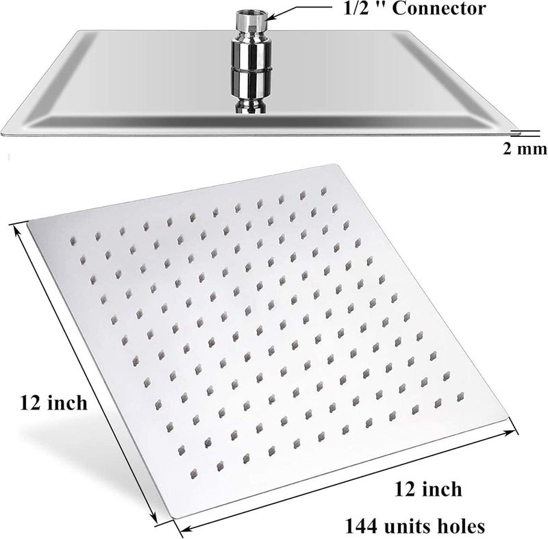 Luxury Shower: modern design shower heads and comfortable high pressure shower experience (40cm square rain shower pan) - Image 3
