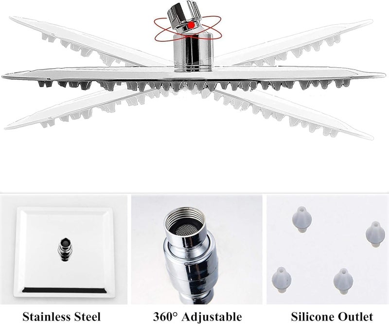 Luxury Shower: modern design shower heads and comfortable high pressure shower experience (40cm square rain shower pan) - Image 4
