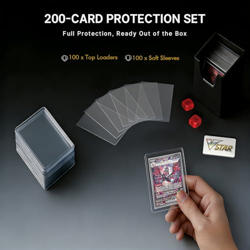 Foluck 9 Pocket Top Loader Binder, Holds 252 Toploaders, 200Pcs Top Loaders & Card Sleeves Included, Side-Loading Trading Card Binder, Premium Collection Album for Pokemon, TCG, MTG, Sports Cards - Image 3