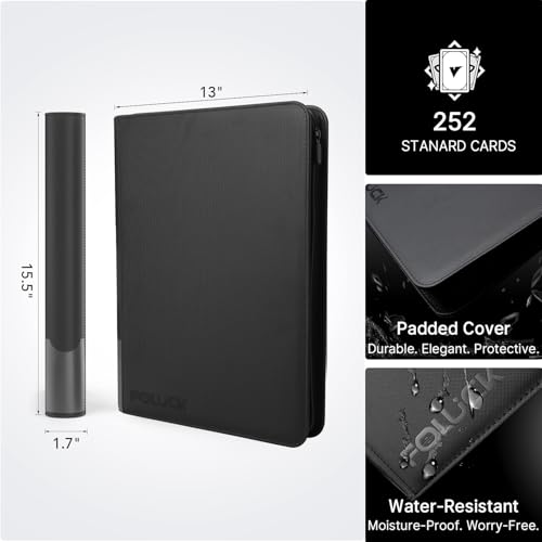 Foluck 9 Pocket Top Loader Binder, Holds 252 Toploaders, 200Pcs Top Loaders & Card Sleeves Included, Side-Loading Trading Card Binder, Premium Collection Album for Pokemon, TCG, MTG, Sports Cards - Image 2