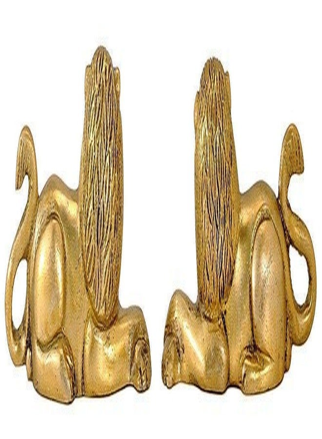 Kartique Brass Lion Idol for Maha Vastu Shastra and Feng Shui Remedies for Home Decor Statue in Pair Wild Animal Collection Items House Warming Decorative Gift Gold Color 330 gm - Image 4