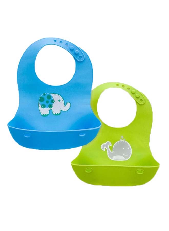 نيبمينينت 2-Piece Waterproof Silicone Baby Bib Set - Image 1