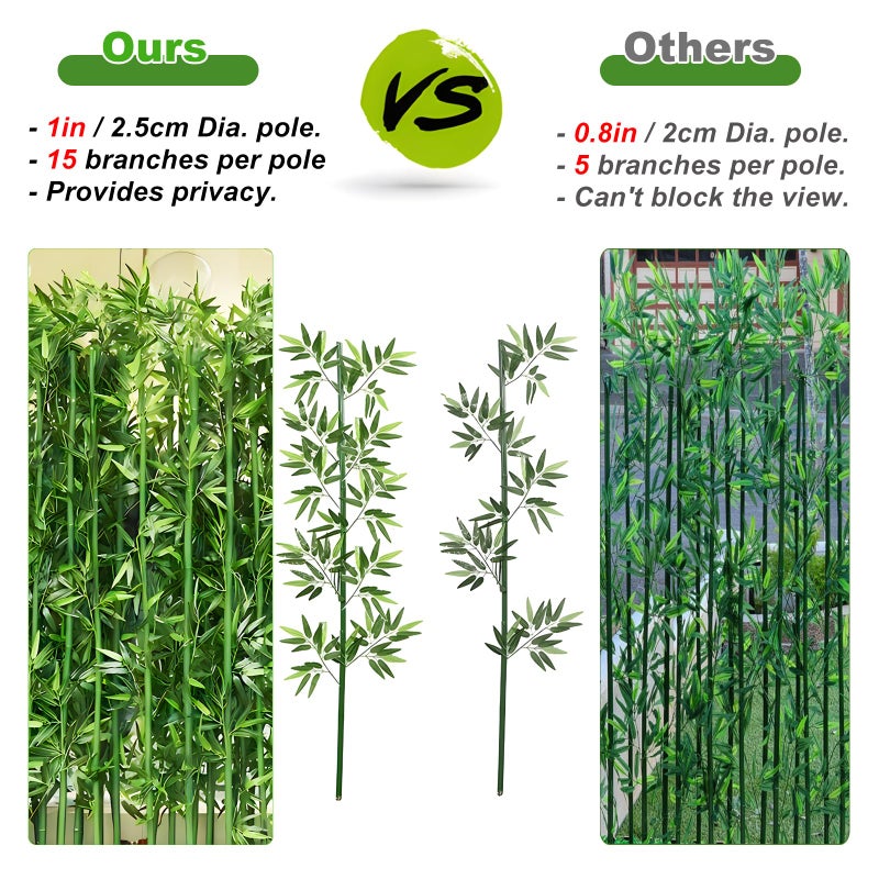 HOUSESET 4/5/6ft Artificial Bamboo Tree 10 Pack, Fake Bamboo Plant with Encrypted Silk Leaves for Garden Yard Indoor Outdoor Decor, Privacy Waterproof Faux Plants (4ft/122cm) - Image 4