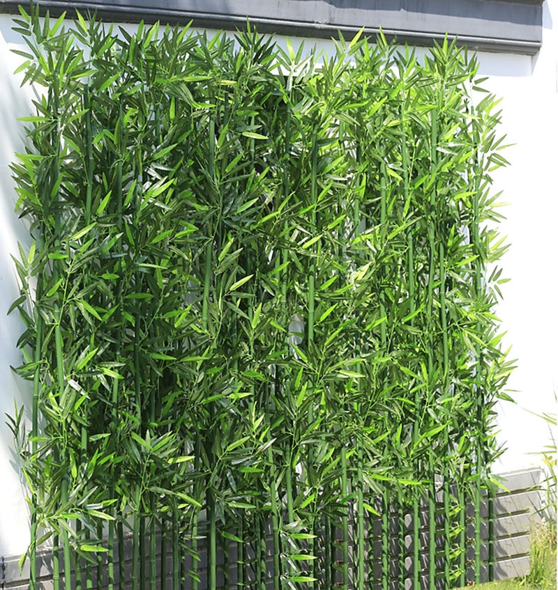 HOUSESET 4/5/6ft Artificial Bamboo Tree 10 Pack, Fake Bamboo Plant with Encrypted Silk Leaves for Garden Yard Indoor Outdoor Decor, Privacy Waterproof Faux Plants (4ft/122cm) - Image 1
