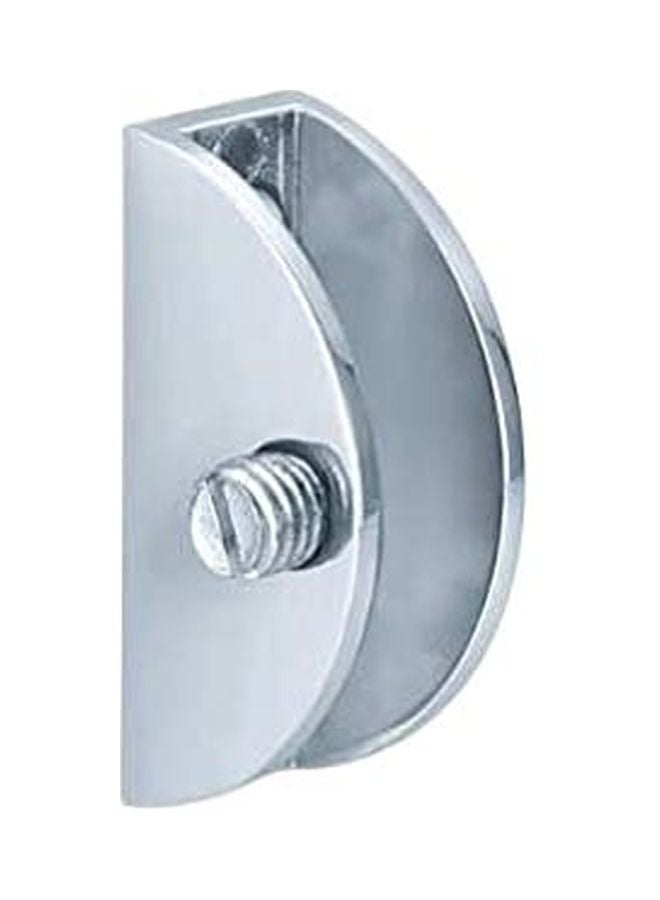 6-Piece D Type Glass Shelf Bracket Set Silver