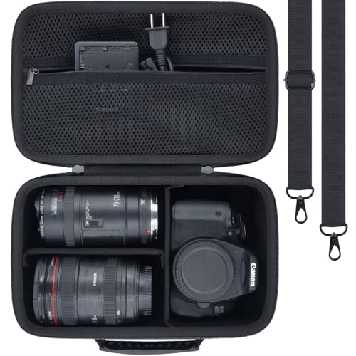 khanka Camera Case for Canon EOS Rebel T7T100T6R50R100R5R7R8R6 Mark IISL3 DSLR CameraTravel Protective Carrying Case for Canon EOS Rebel Camera and 1855mm1845mm LensCase Only - Image 1