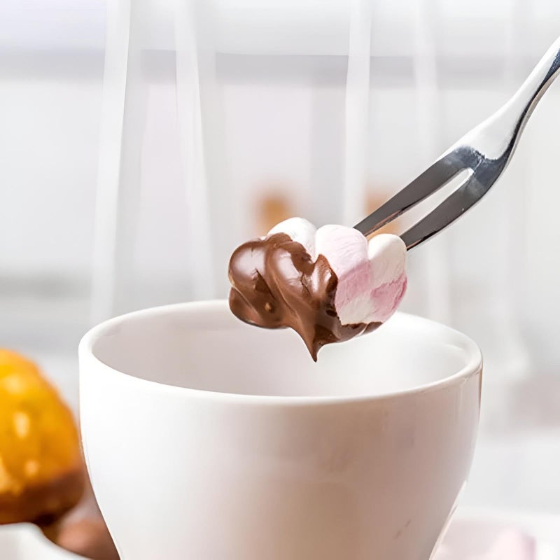Chocolate Pot - Elegant White Porcelain Fondue Set for Melting Sweet Treats, Includes Durable Ceramic Bowl and Serving Utensils, Ideal for Romantic Dinners or Family Gatherings at Home Today (model 1) - Image 4