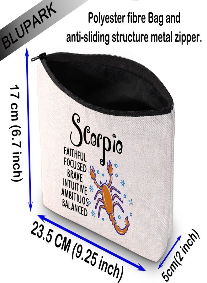 BLUPARK Zodiac Sign Cosmetic Bag Horoscope Makeup Bag 12 Constellation Birthday Gift for Astrology Lover (Scorpio) - Image 2