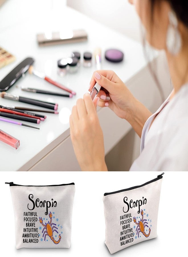 BLUPARK Zodiac Sign Cosmetic Bag Horoscope Makeup Bag 12 Constellation Birthday Gift for Astrology Lover (Scorpio) - Image 4