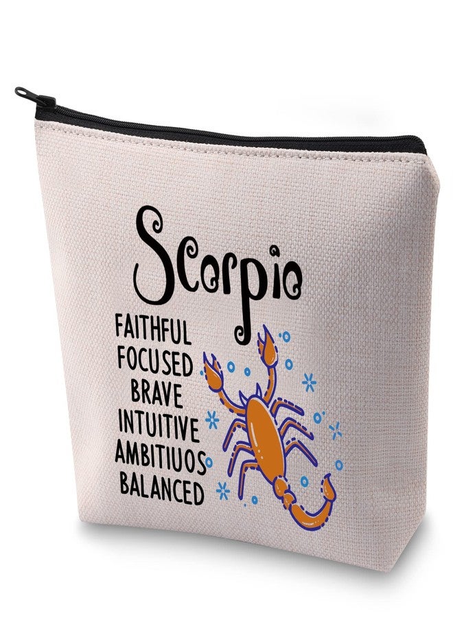 BLUPARK Zodiac Sign Cosmetic Bag Horoscope Makeup Bag 12 Constellation Birthday Gift for Astrology Lover (Scorpio) - Image 1