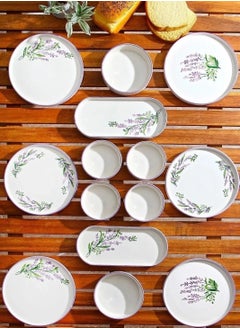 Kitchen Life Lavanta 14-Piece 6-Serving Ceramic Breakfast Set 