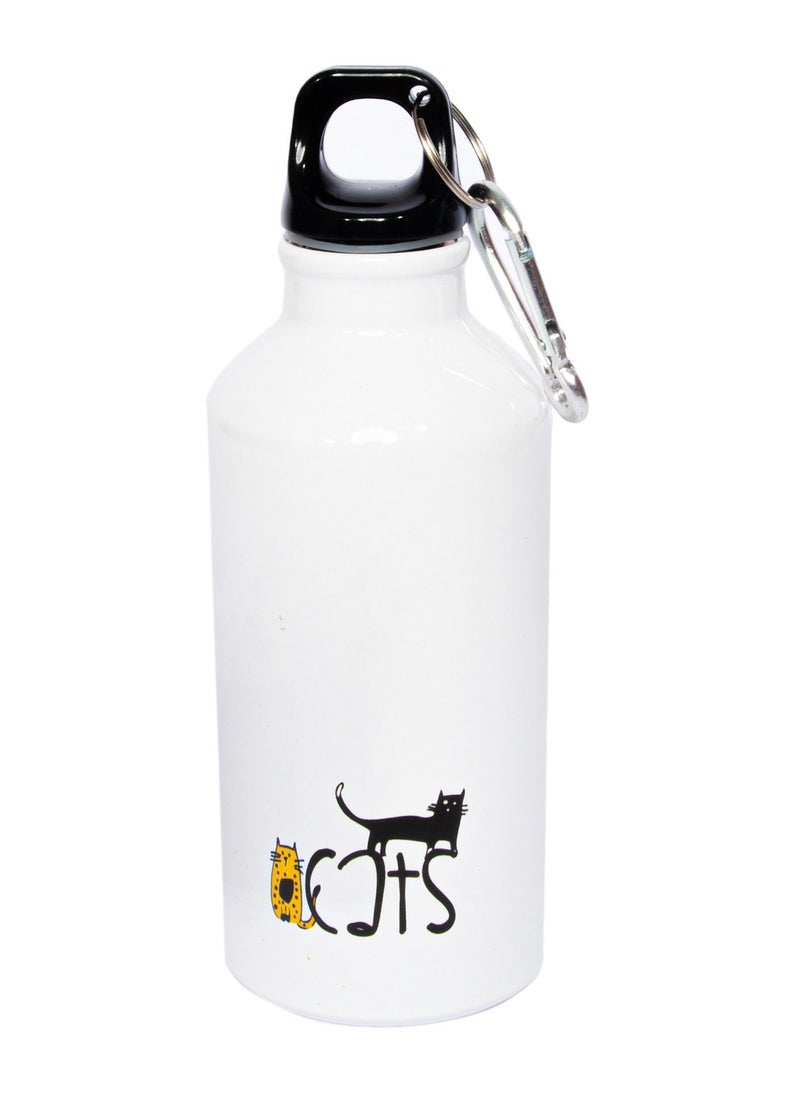 Biggdesign Cats Aluminum Flask with Karabiner 400 Ml  - Image 1