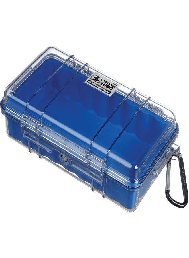 Pelican 1060 Micro Case - For Iphone, Cell Phone, Gopro, Camera, And More (Blue/Clear) - Image 1