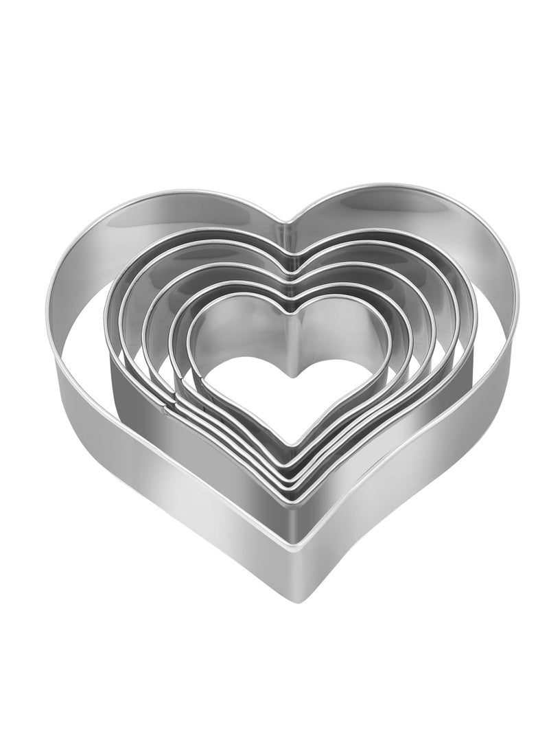 SOSOHOME Heart Cookie Cutter Set - 6 Piece - 3 4/5", 3 1/5", 2 4/5", 2 3/5", 2 1/5", 1 4/5" - Heart Shaped Cookie Cutters, Stainless Steel Biscuit Pastry Cutters - Image 1