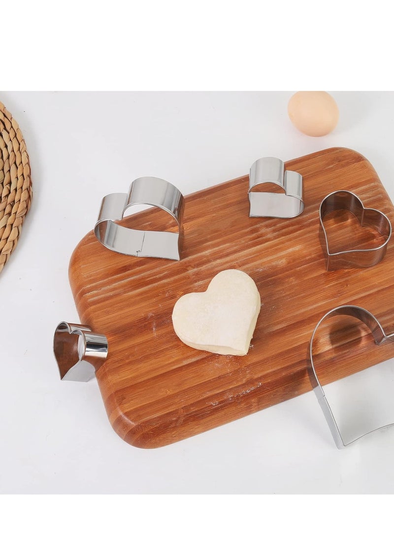 SOSOHOME Heart Cookie Cutter Set - 6 Piece - 3 4/5", 3 1/5", 2 4/5", 2 3/5", 2 1/5", 1 4/5" - Heart Shaped Cookie Cutters, Stainless Steel Biscuit Pastry Cutters - Image 3