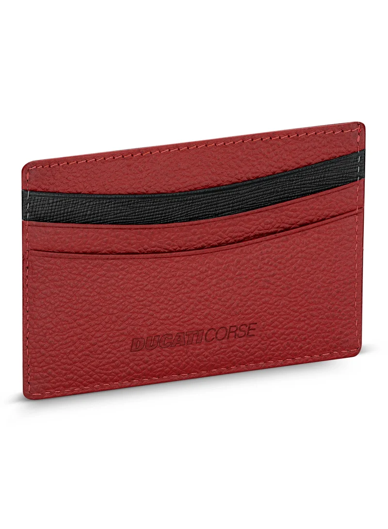 Ducati Corse Elegante Leather Card Case, Red, M, Casual