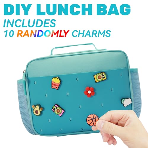 Uxeqtop Kid Insulated Lunch Bag Cute Lunch Box Reusable Lunch Tote for School Picnic Birthday Gifts for Boy(Blue) - Image 2