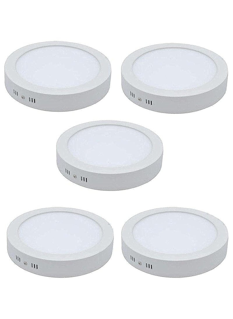 El Rawda Lighting 18W Round Led Spot Panel Light Surface Mounted - white - 5 Pieces 