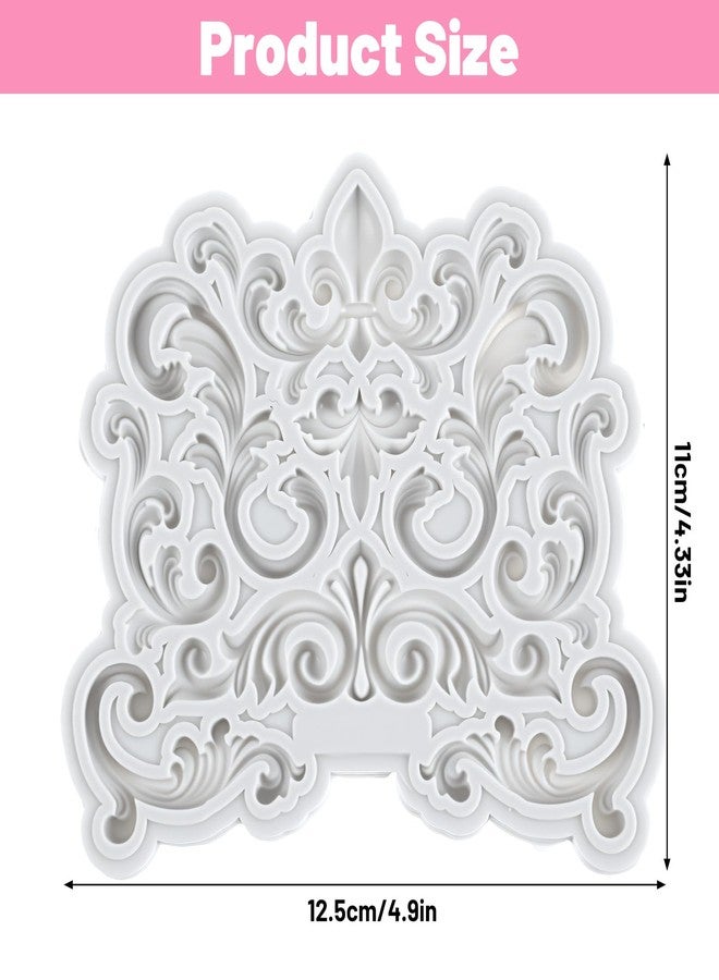 HaiFafafaing Baroque Silicone Molds Baroque Style Curlicues Scroll Lace Fondant Molds Relief Flower Filigree Mold For Crafts Candy Polymer Clay Resin 3D Sculpted Cake Decoration Christmas Birthday Wedding Party - Image 2