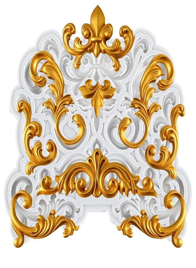 HaiFafafaing Baroque Silicone Molds Baroque Style Curlicues Scroll Lace Fondant Molds Relief Flower Filigree Mold For Crafts Candy Polymer Clay Resin 3D Sculpted Cake Decoration Christmas Birthday Wedding Party - Image 1