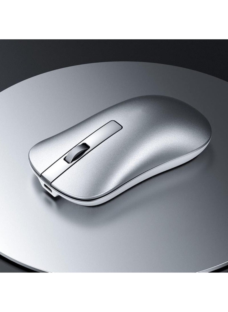 Wireless Silent Mouse,XM10 Aluminum Alloy Rechargeable Mute Gamer Mouse ​Slim Noiseless with USB Receiver for PC, Tablet, Laptop,Notebook Silver 2.4G  - Image 2