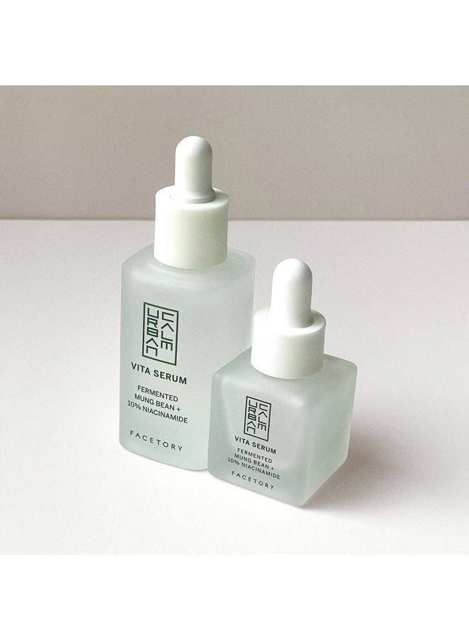 FACETORY Urban Calm Hydrating Vita Serum Mini Travel Size 15 ml - Glow Boosting Facial Serum with Fermented Mung Bean and 10% Niacinamide for Fine Lines & Wrinkles - Smoothing and Calming Fermented Serum - Image 5