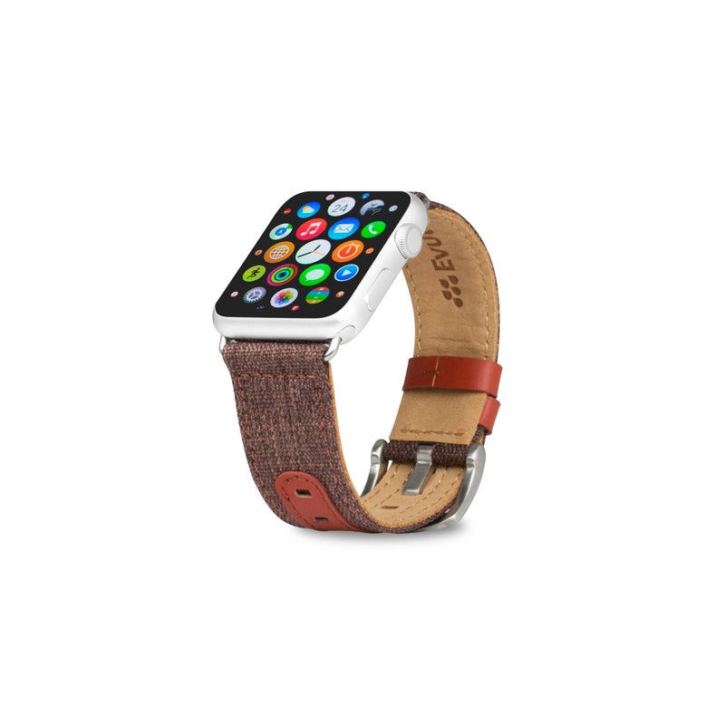 EVUTEC Northill Series Watch Band Compatible with Apple Watch (42mm/44mm) – Tweed/Tan Premium Strap - Image 2
