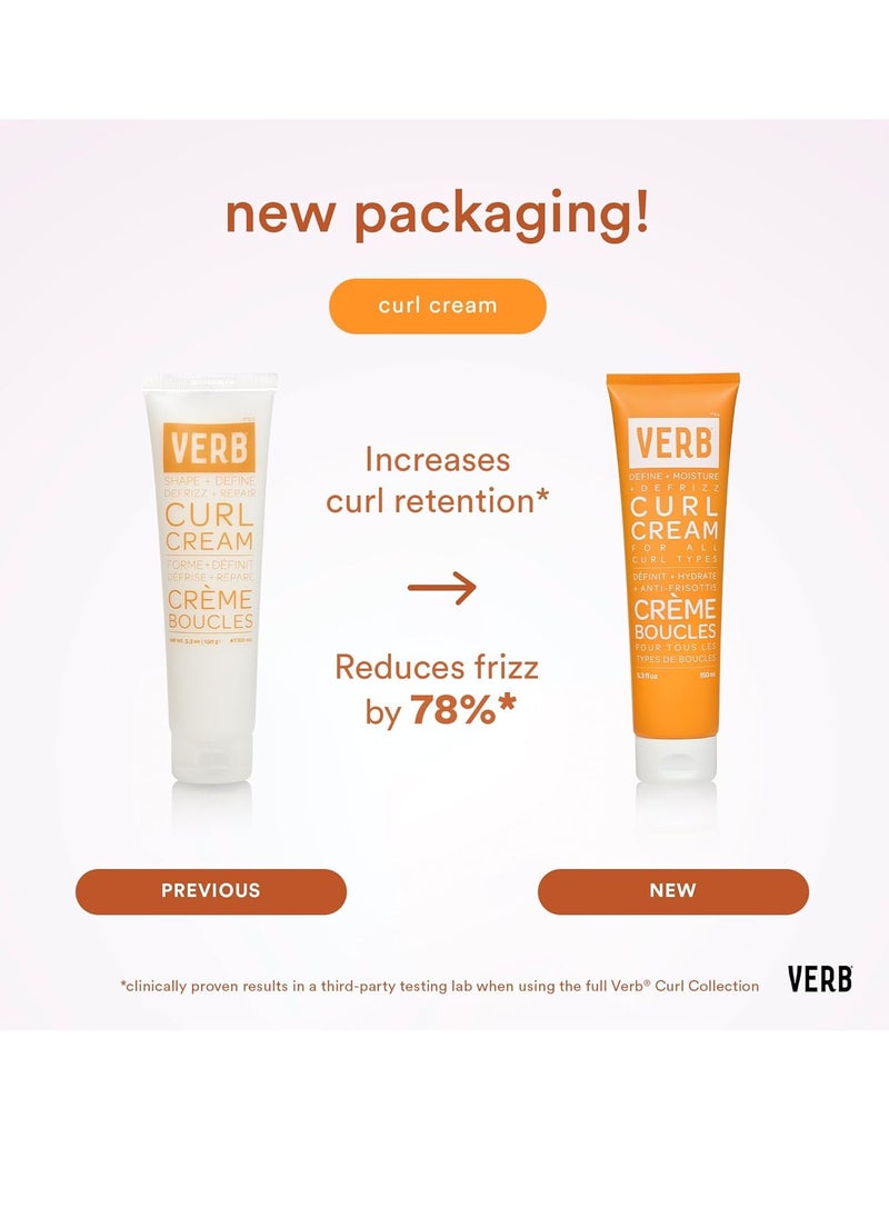 verb VERB Curl Cream – Vegan Curl Styling Cream – Lightweight Leave In Curl Defining Cream – Anti-Frizz Curl Cream Provides Shape, Softness and Hold – Paraben Free, Sulfate Free Curl Styler, 5.3 fl oz  - Image 3