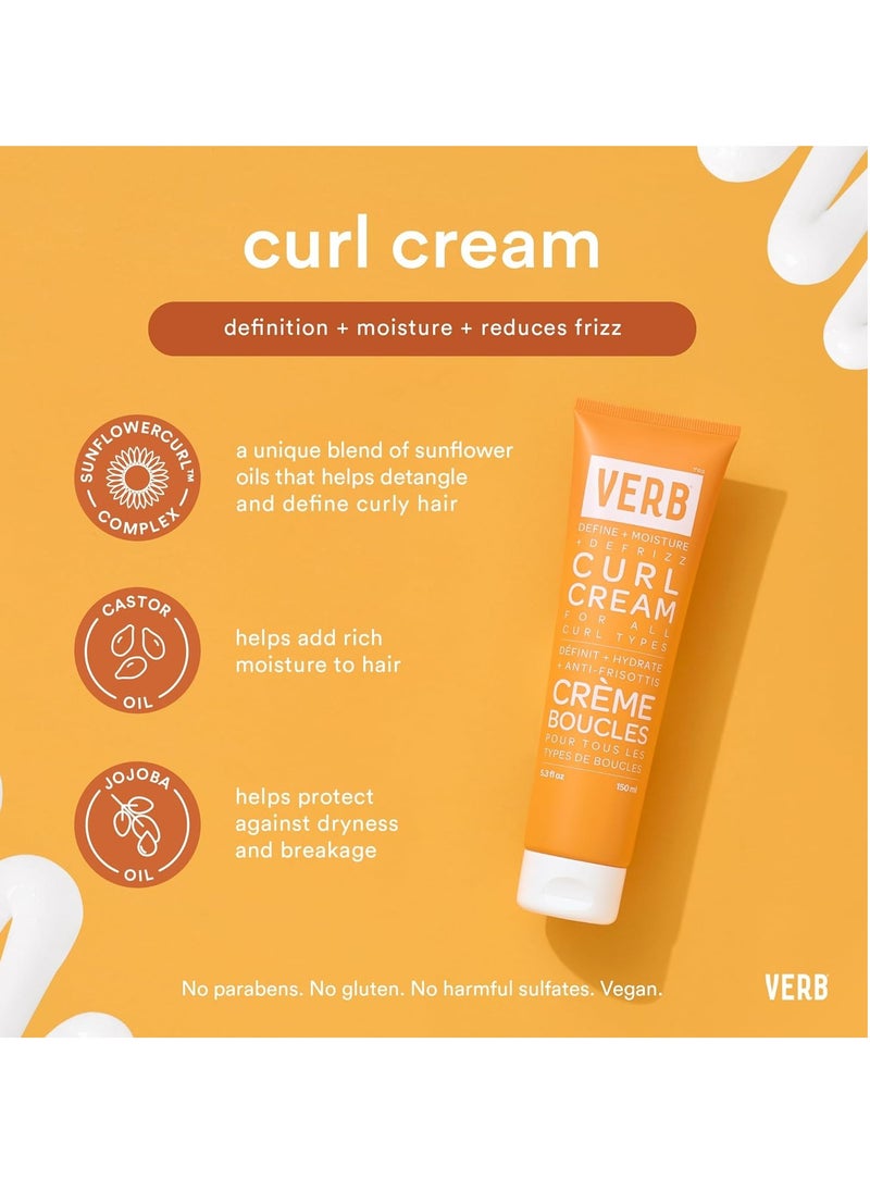 verb VERB Curl Cream – Vegan Curl Styling Cream – Lightweight Leave In Curl Defining Cream – Anti-Frizz Curl Cream Provides Shape, Softness and Hold – Paraben Free, Sulfate Free Curl Styler, 5.3 fl oz  - Image 4