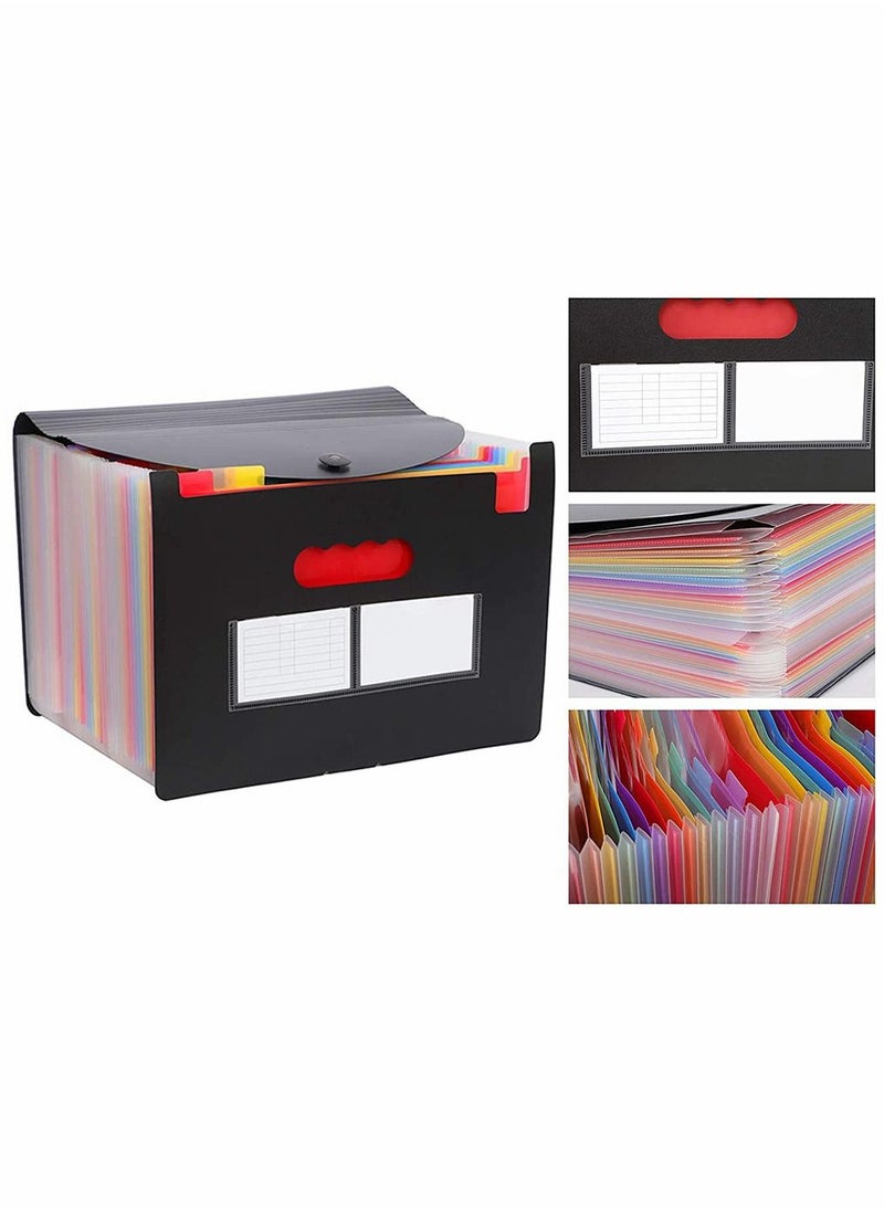 HomarKet - 36 Pocket Expanding File Folder, Premium Monthly Document Organizer, Accordian File Folder Organizer, Accordion Folder, Letter A4 Paper Document Storage Organizer with Colored Tabs and Paper Clips - Image 1