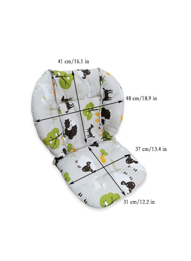 Twoworld High Chair Cushion, Large Thickening Baby High Chair Seat Cushion Liner Mat Pad Cover Breathable(Grey Sheep) - Image 5