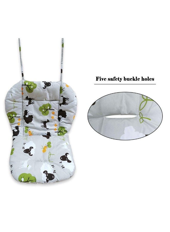 Twoworld High Chair Cushion, Large Thickening Baby High Chair Seat Cushion Liner Mat Pad Cover Breathable(Grey Sheep) - Image 4
