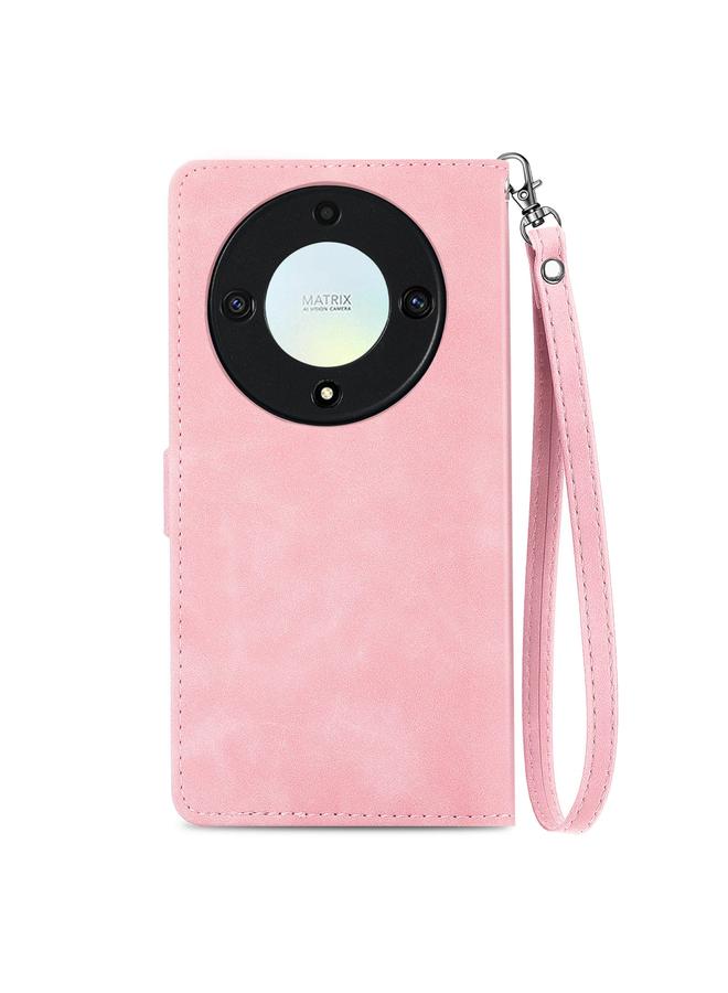 S-TOP Case For Honor X40 Embossed Flower Zipper Leather Phone Case - Image 3