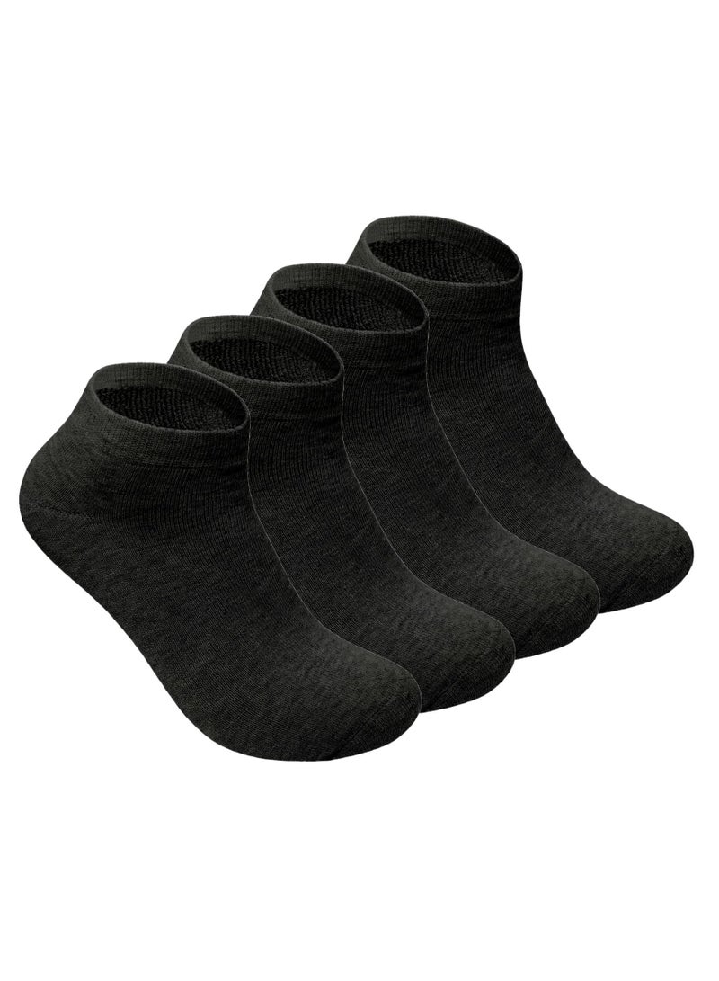 Tango جوارب قصيرة مريحة للرجال من تانغو - مجموعة متعددة - جوارب بوليستر تناسب جميع المقاسات EU 40 إلى 45 (الإمارات/السعودية، ألفا، مقاس واحد، عادي، عادي، 4، 4 أزواج - جميعها باللون الأسود)