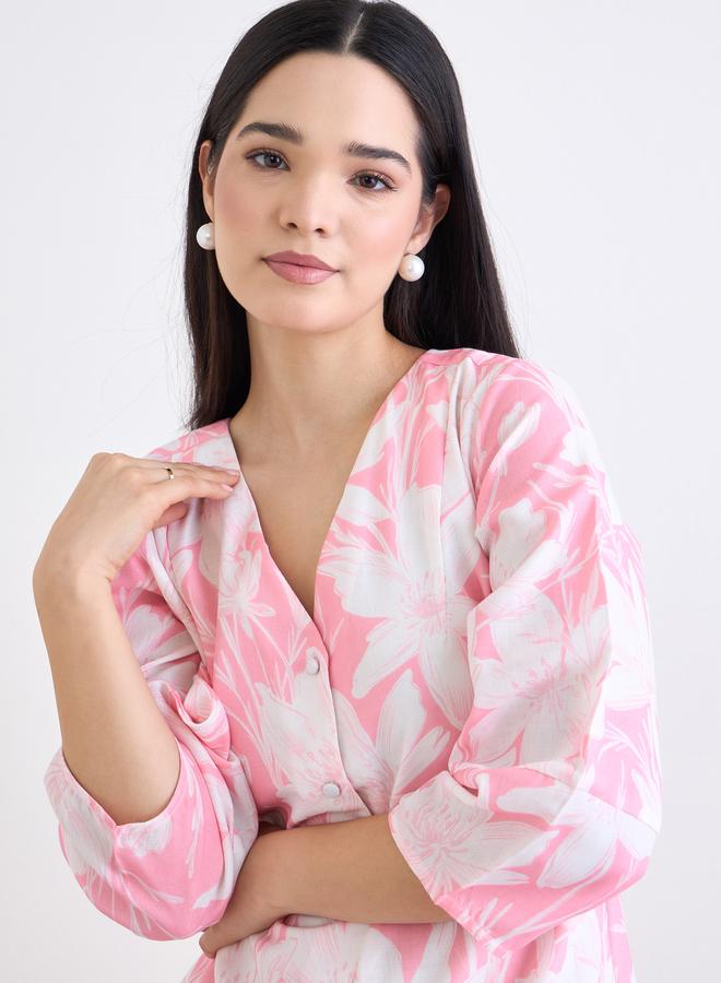 ستايلي فستان ميدي بطبعة زهور - Image 3