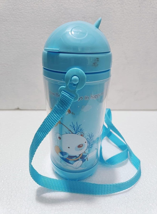 EAGEAN 500ml Water Bottle with Straw for Kids, Durable & Leak Proof Open Soft Sipper & Protective Silicone Boot (Blue) - Image 3